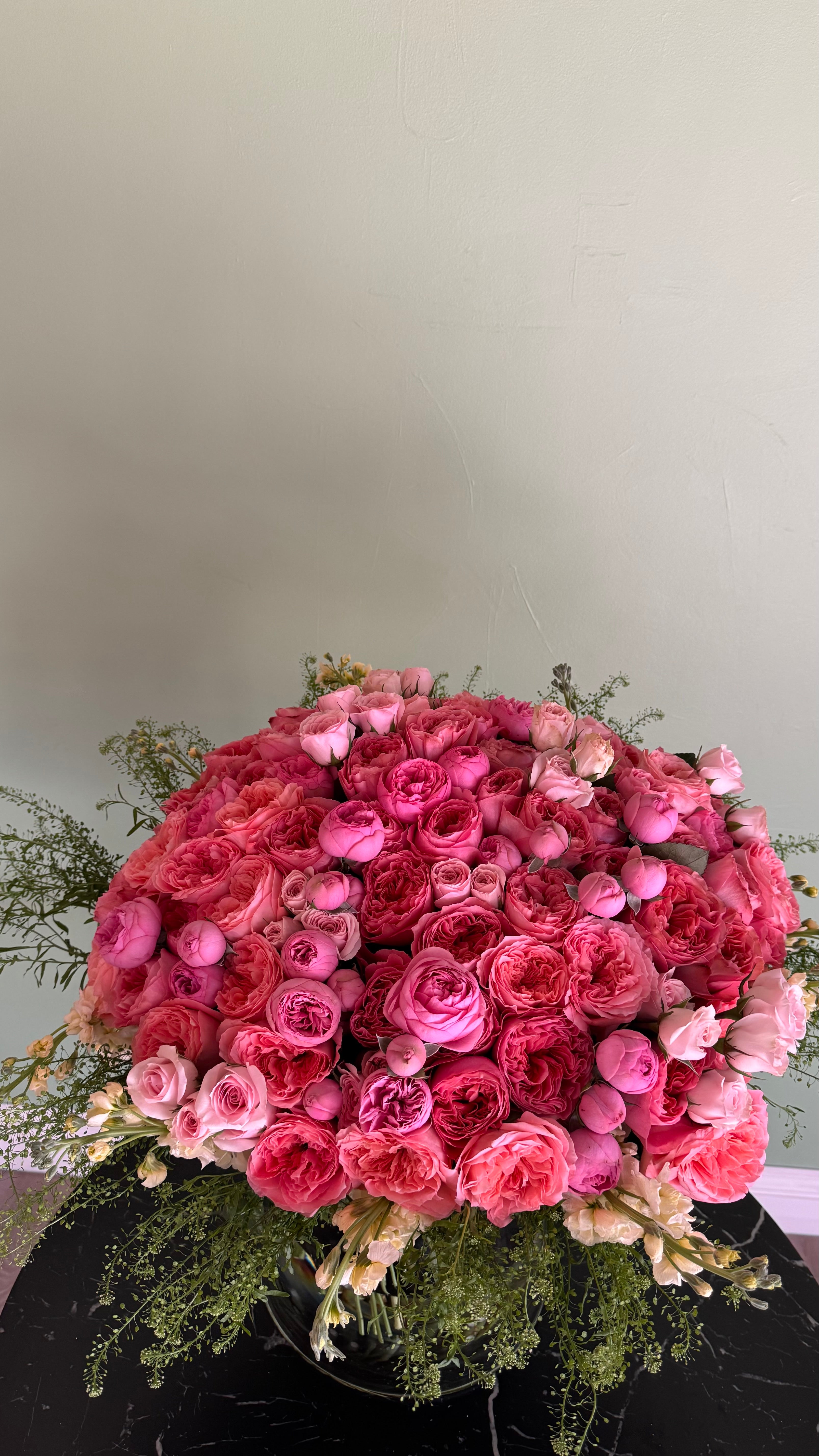 Pink Garden Roses – Luxury Handcrafted Arrangement